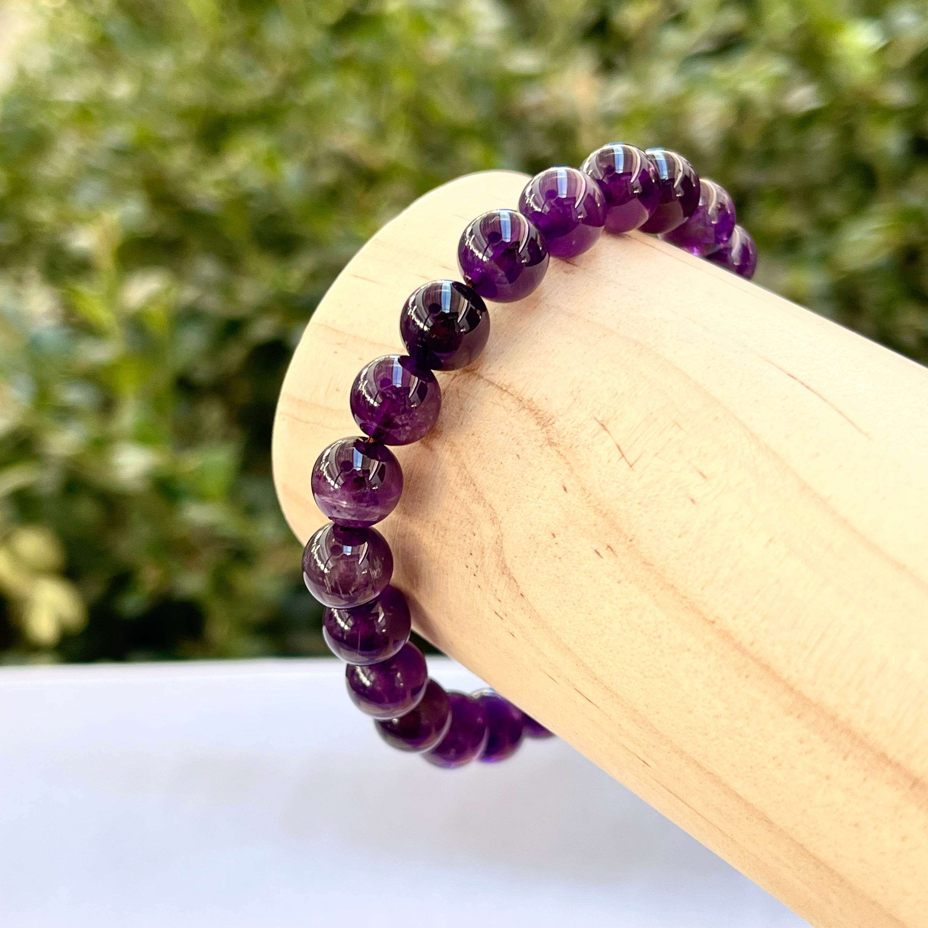 Amethyst 8 mm Stretch Bracelet – Kwanjaicalifornia