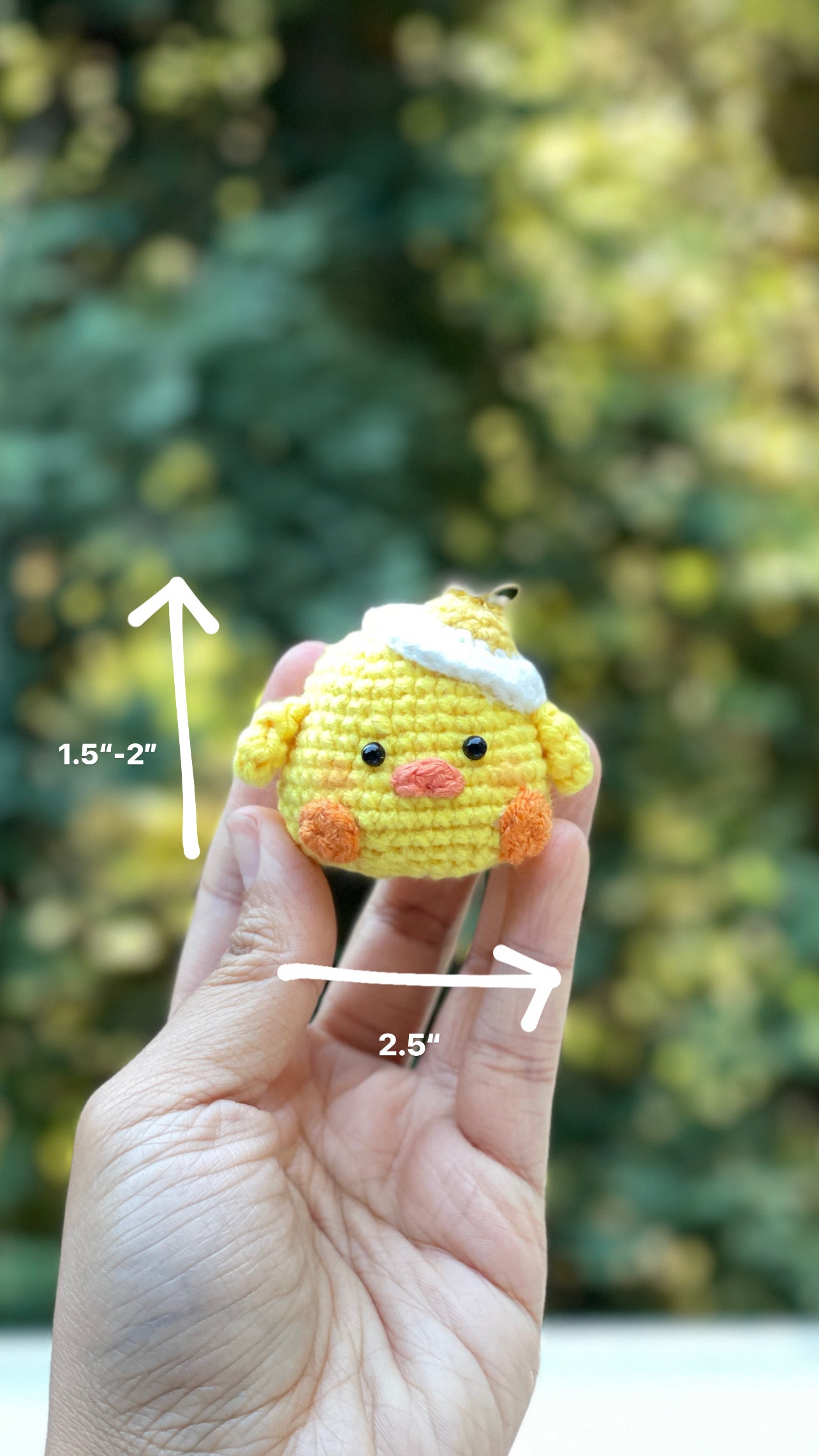 Tiny Chick Crochet Doll Keychain