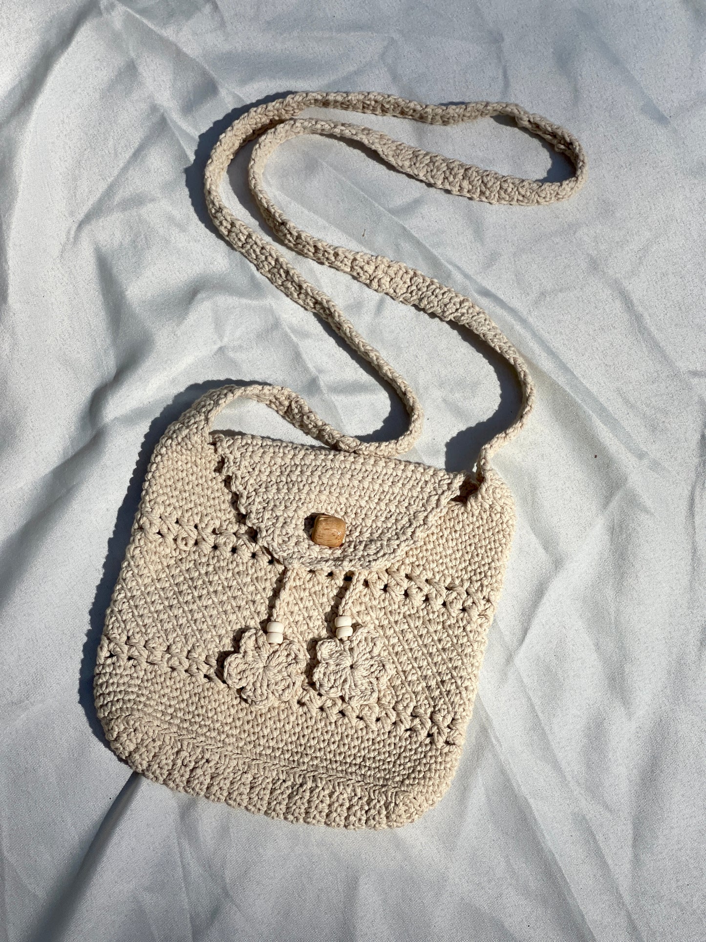 Earth Tone Crochet Crossbody Bag