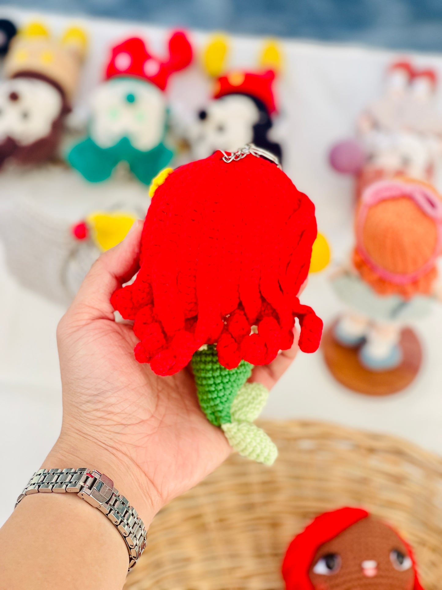 Big Mermaid Crochet Keychain