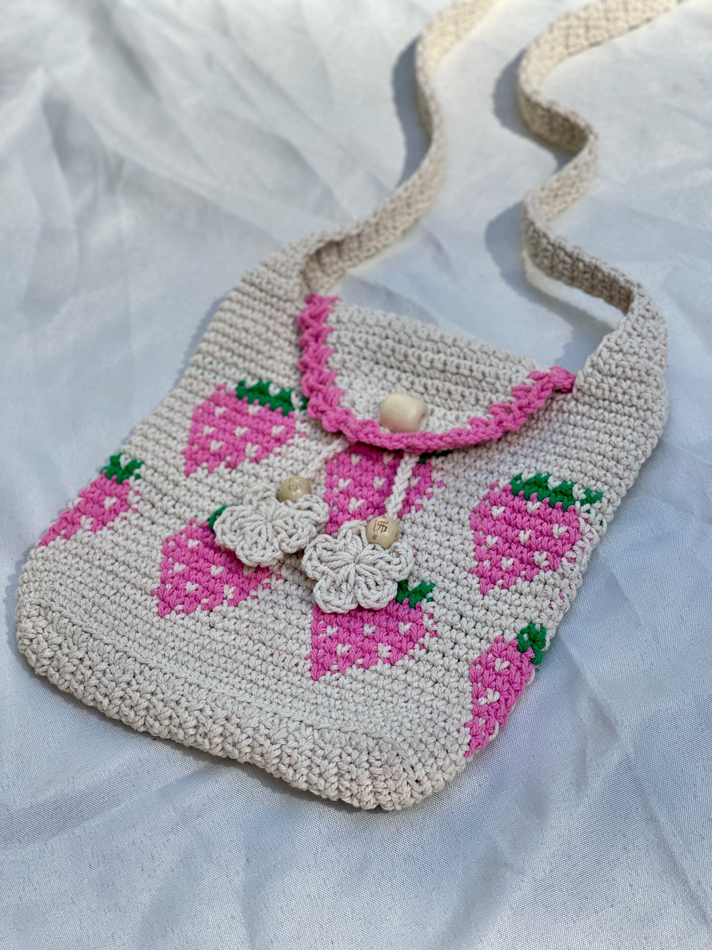 Strawberry Crochet Crossbody Bag