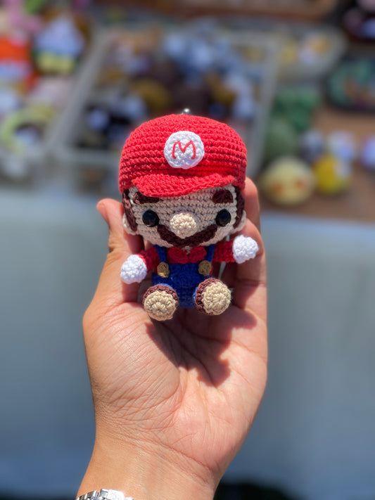 Small Mario Crochet Keychain
