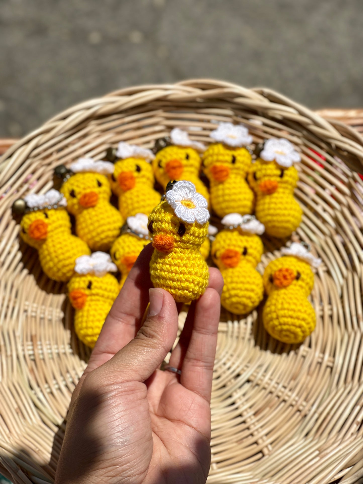 Daisy Ducky Crochet Keychain