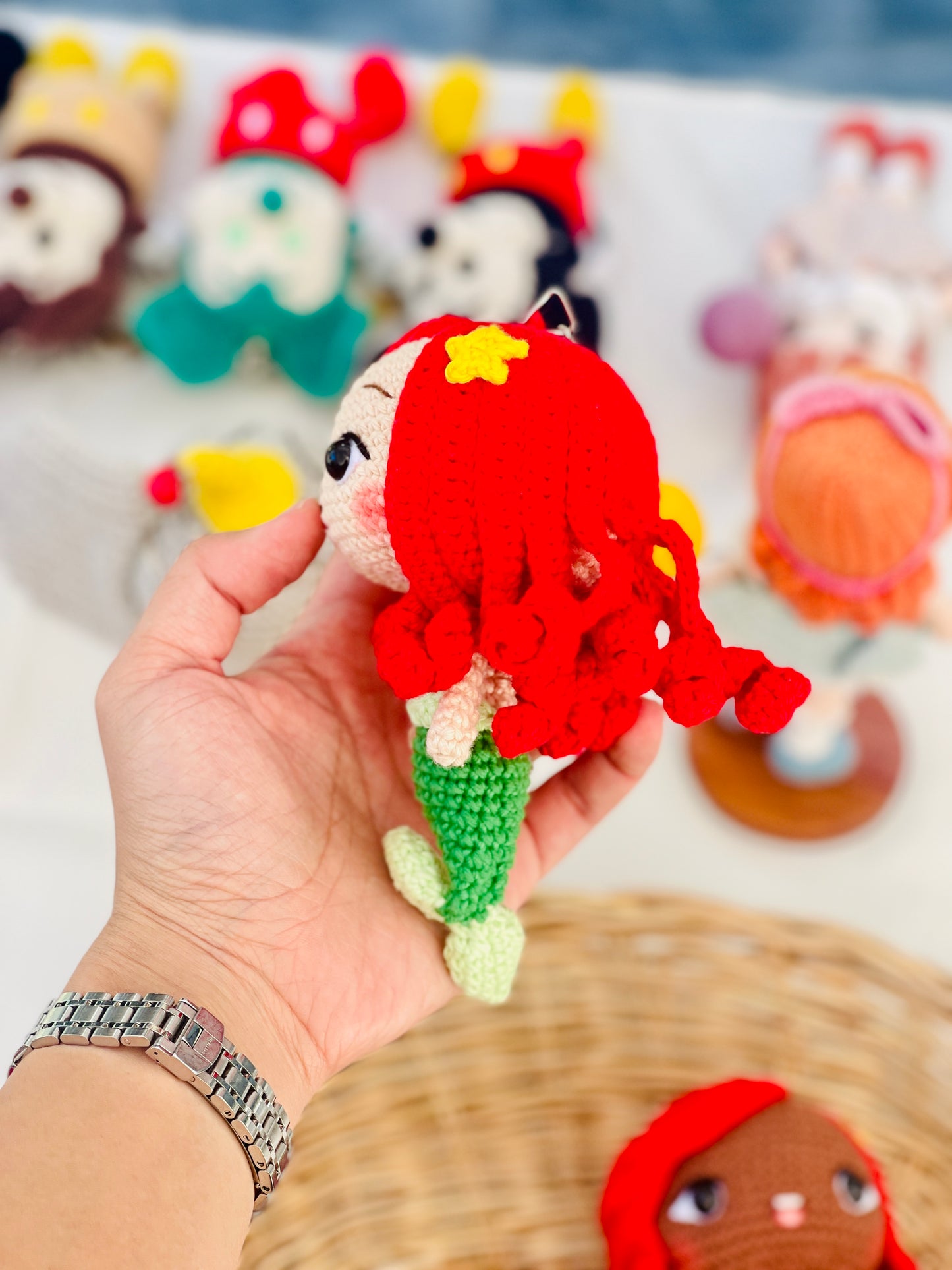 Big Mermaid Crochet Keychain