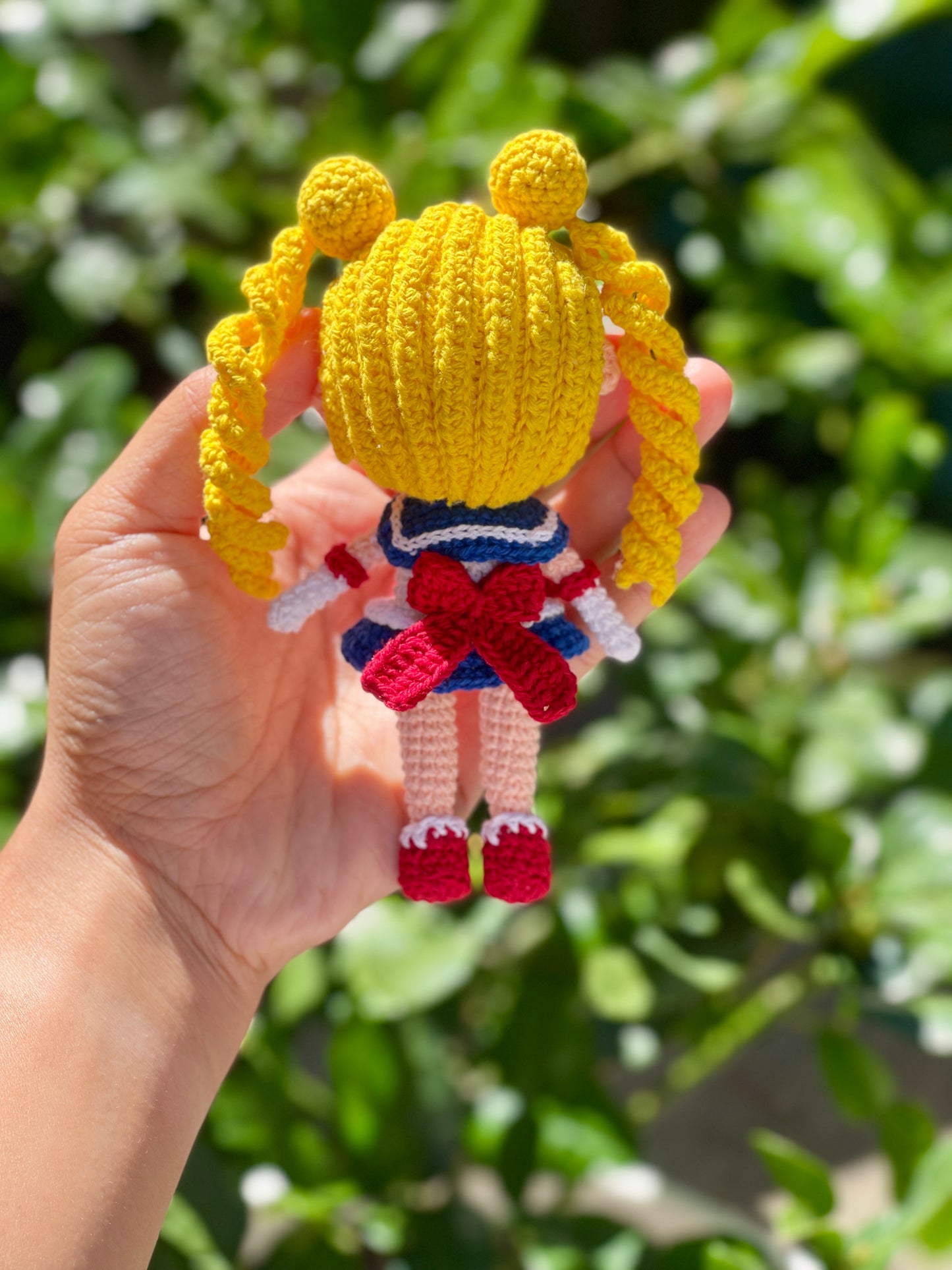 Sailor Moon with Cotton Tread Crochet Keychain