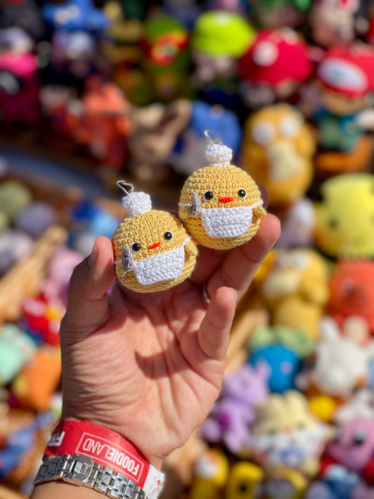 Chick Chef Crochet Keychain