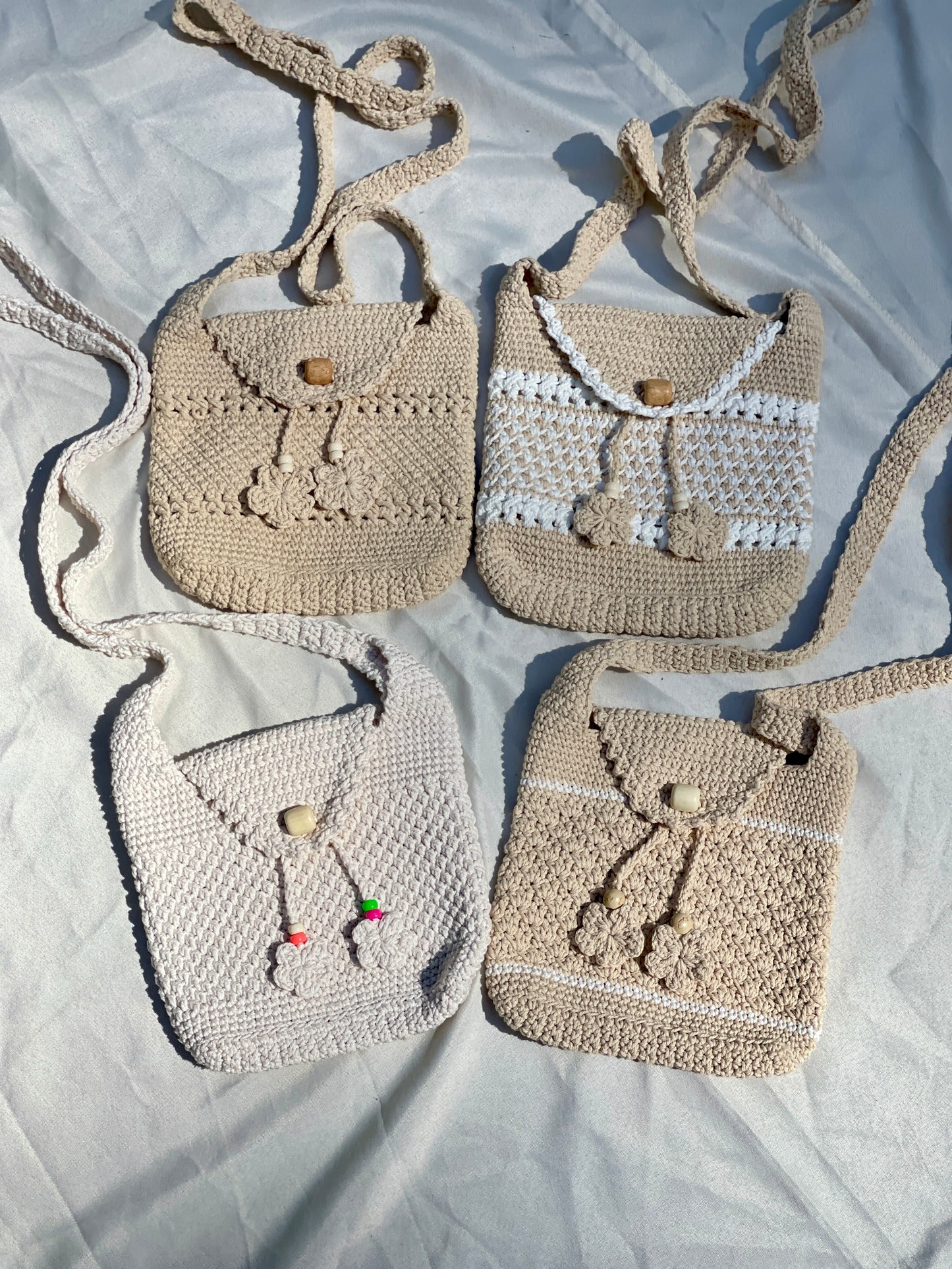 Earth Tone Crochet Crossbody Bag