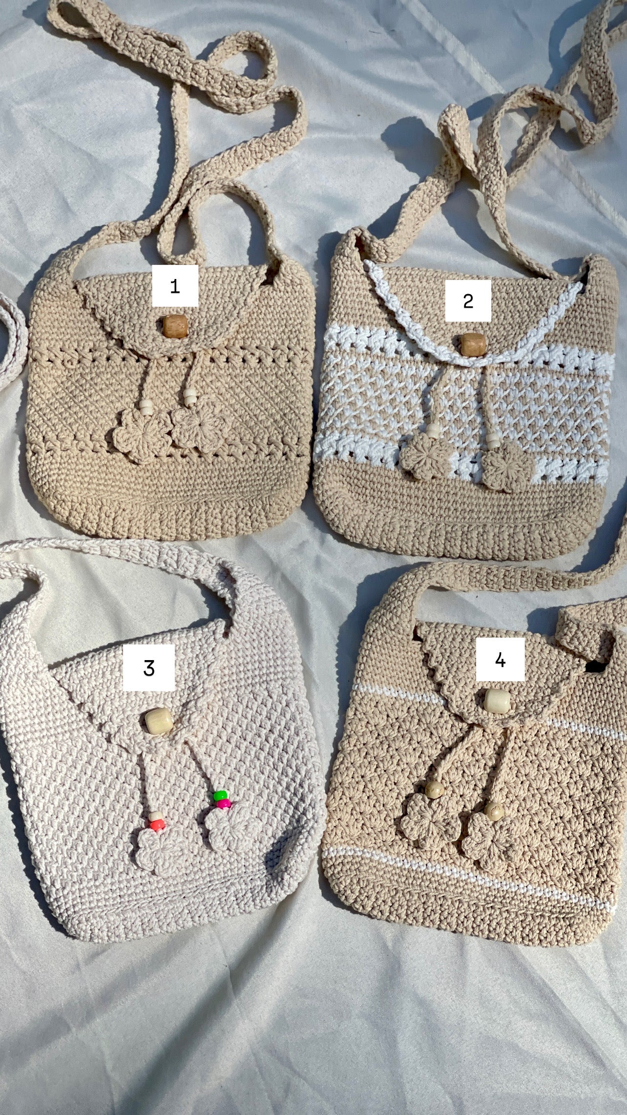 Earth Tone Crochet Crossbody Bag
