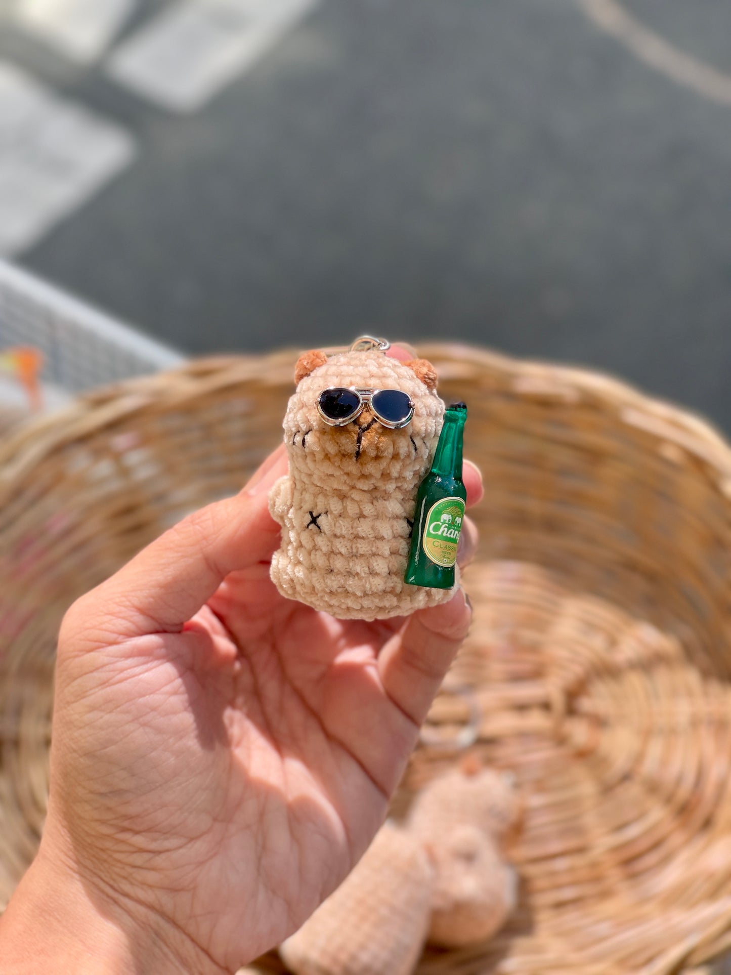 Cool Capybara Crochet Keychain
