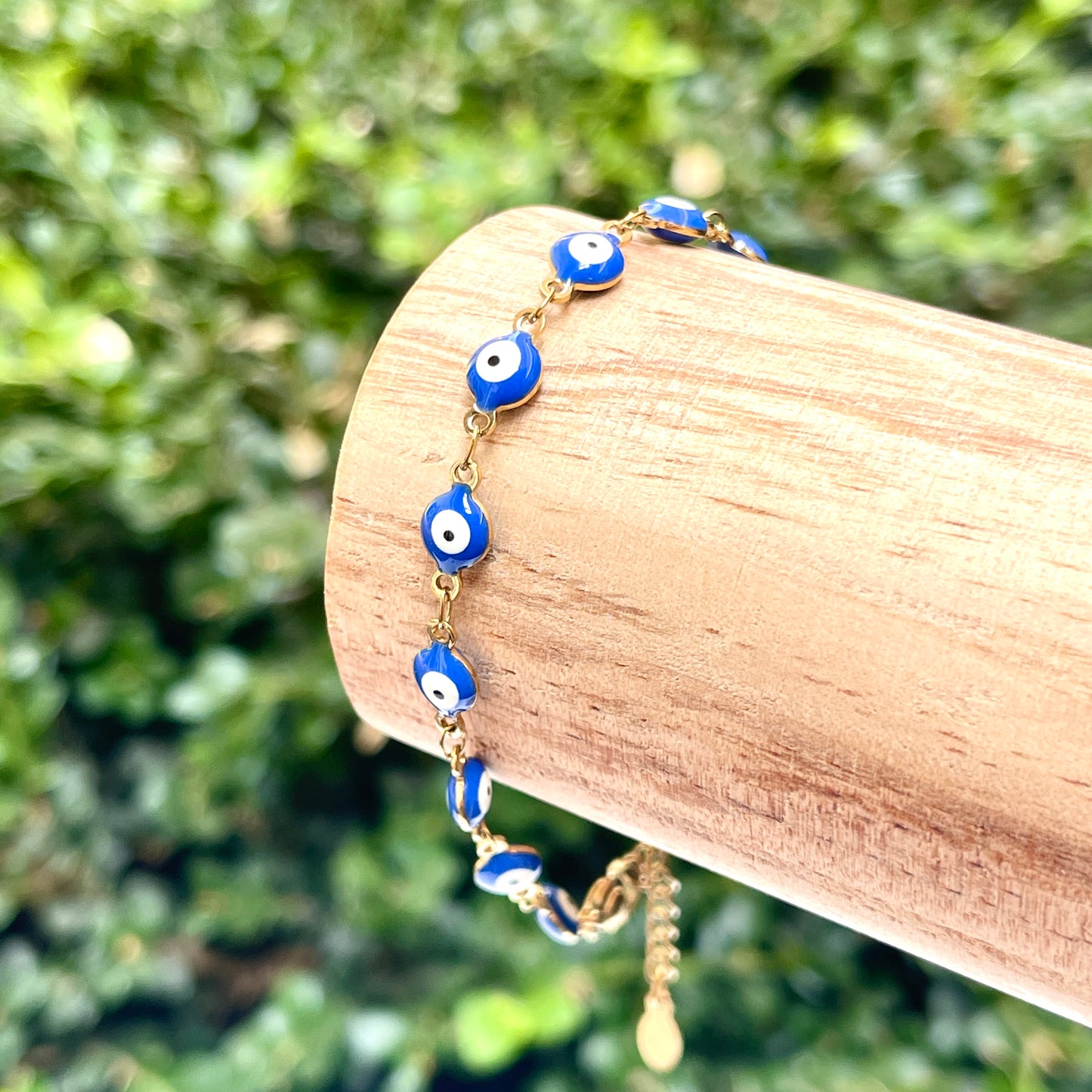 Evil Eye 6 mm Gold Chain Bracelet