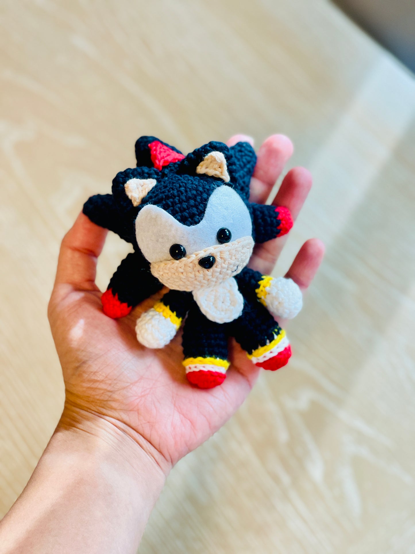 Shadow the Hedgehog Crochet Keychain