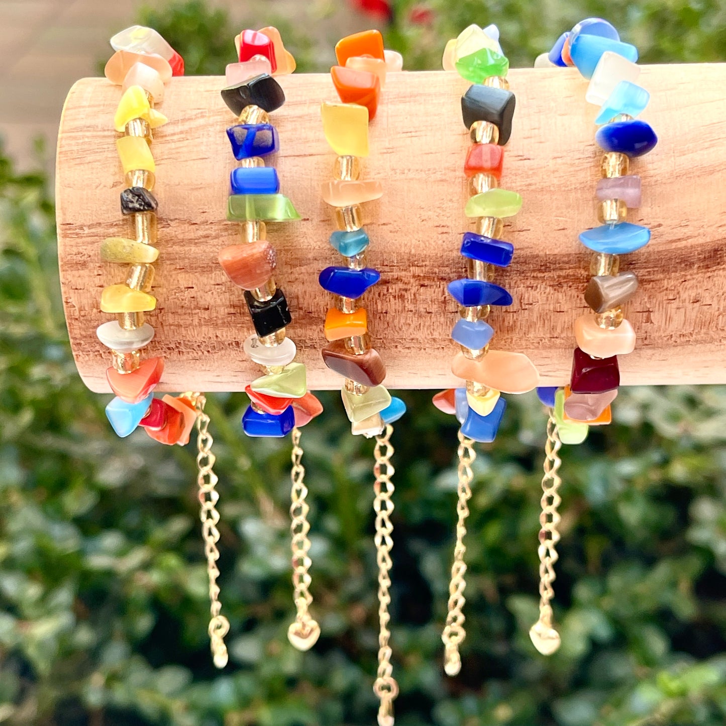 Colorful Chip Stone Bracelet