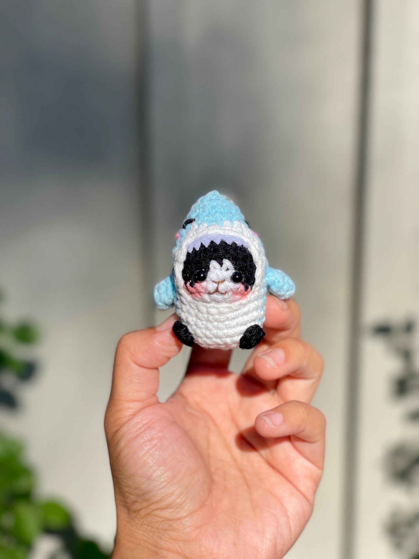 Cat Shark Crochet Keychain