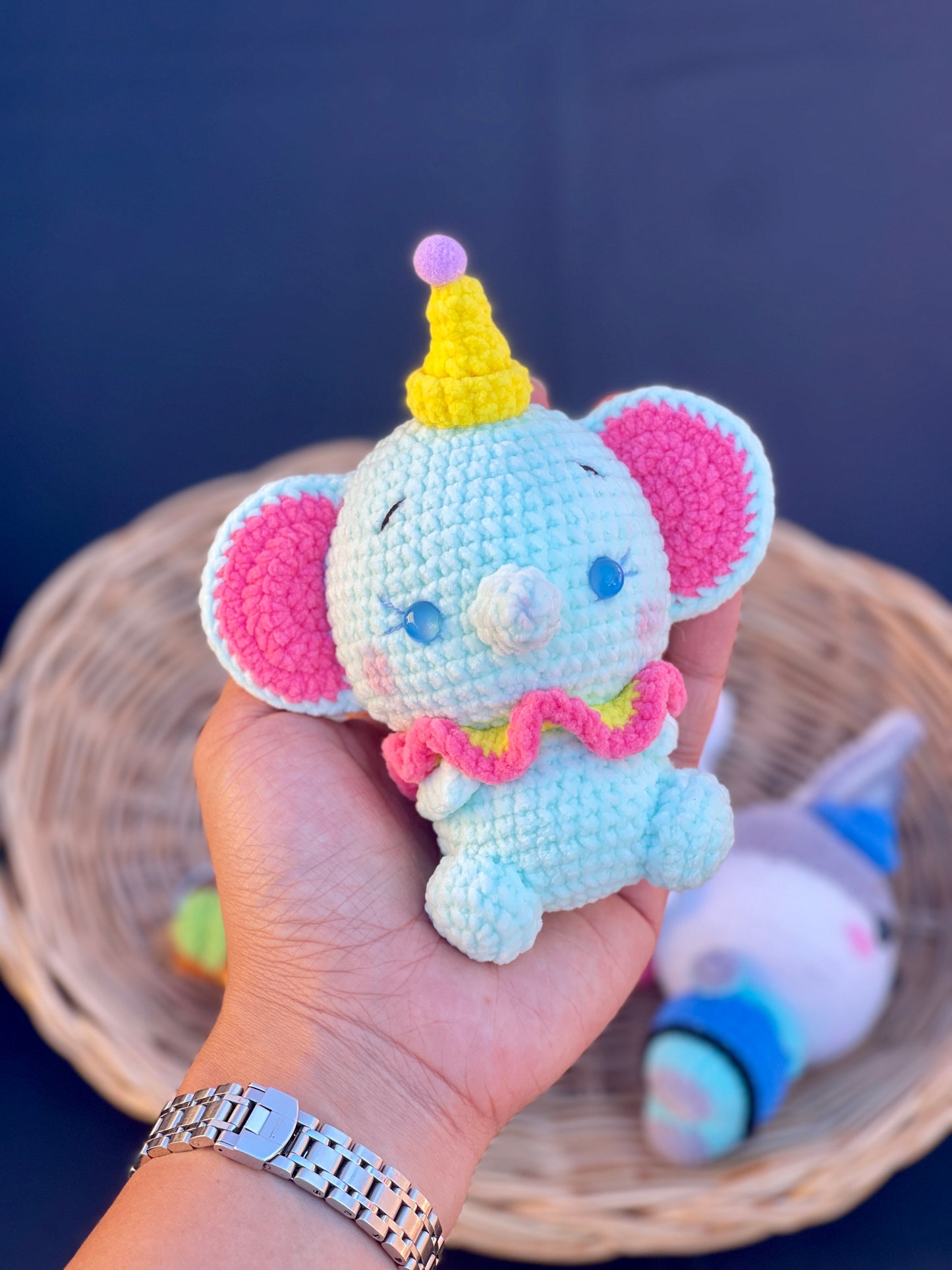 Dumbo in Wonderland Crochet Keychain