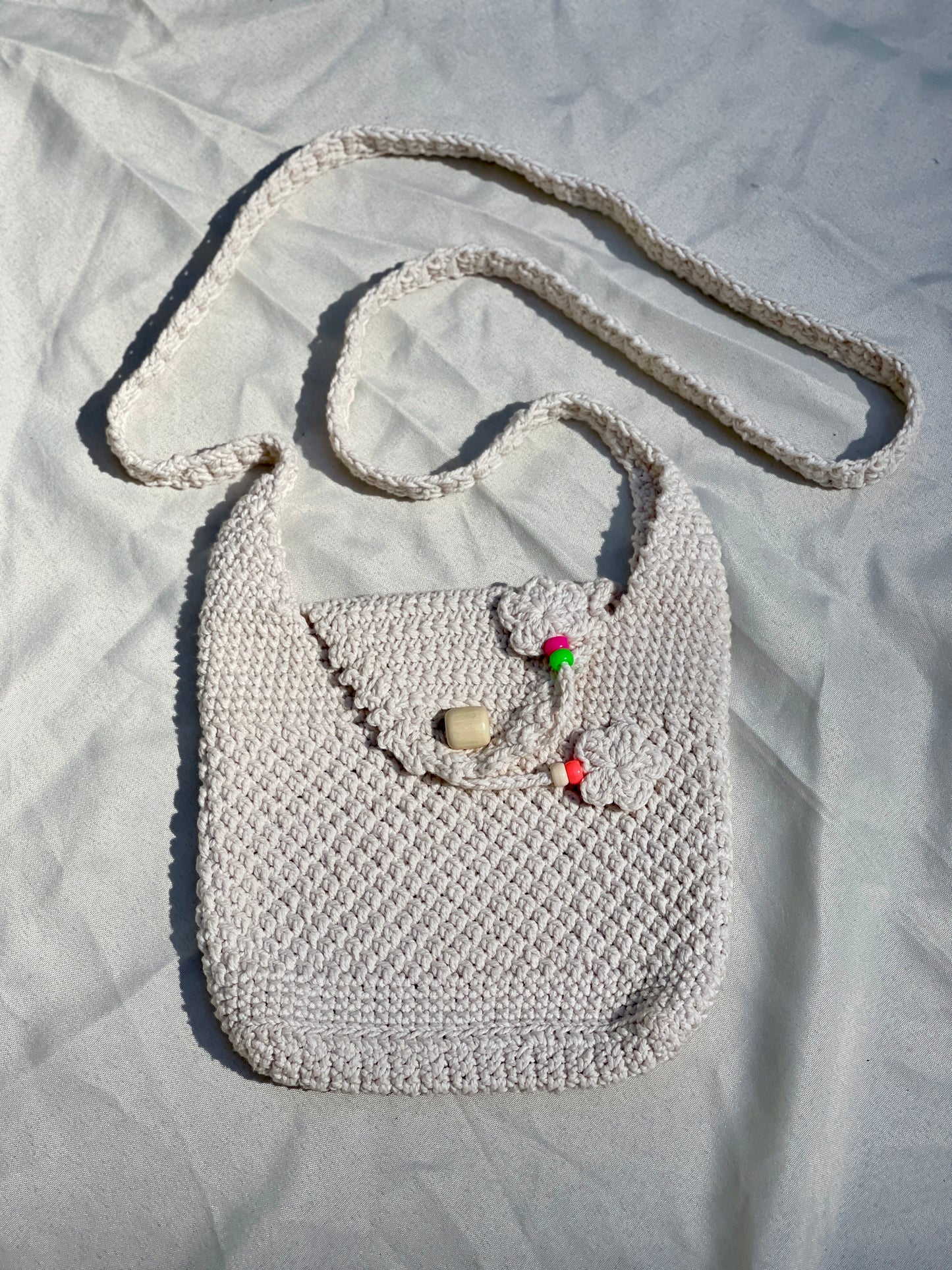 Earth Tone Crochet Crossbody Bag