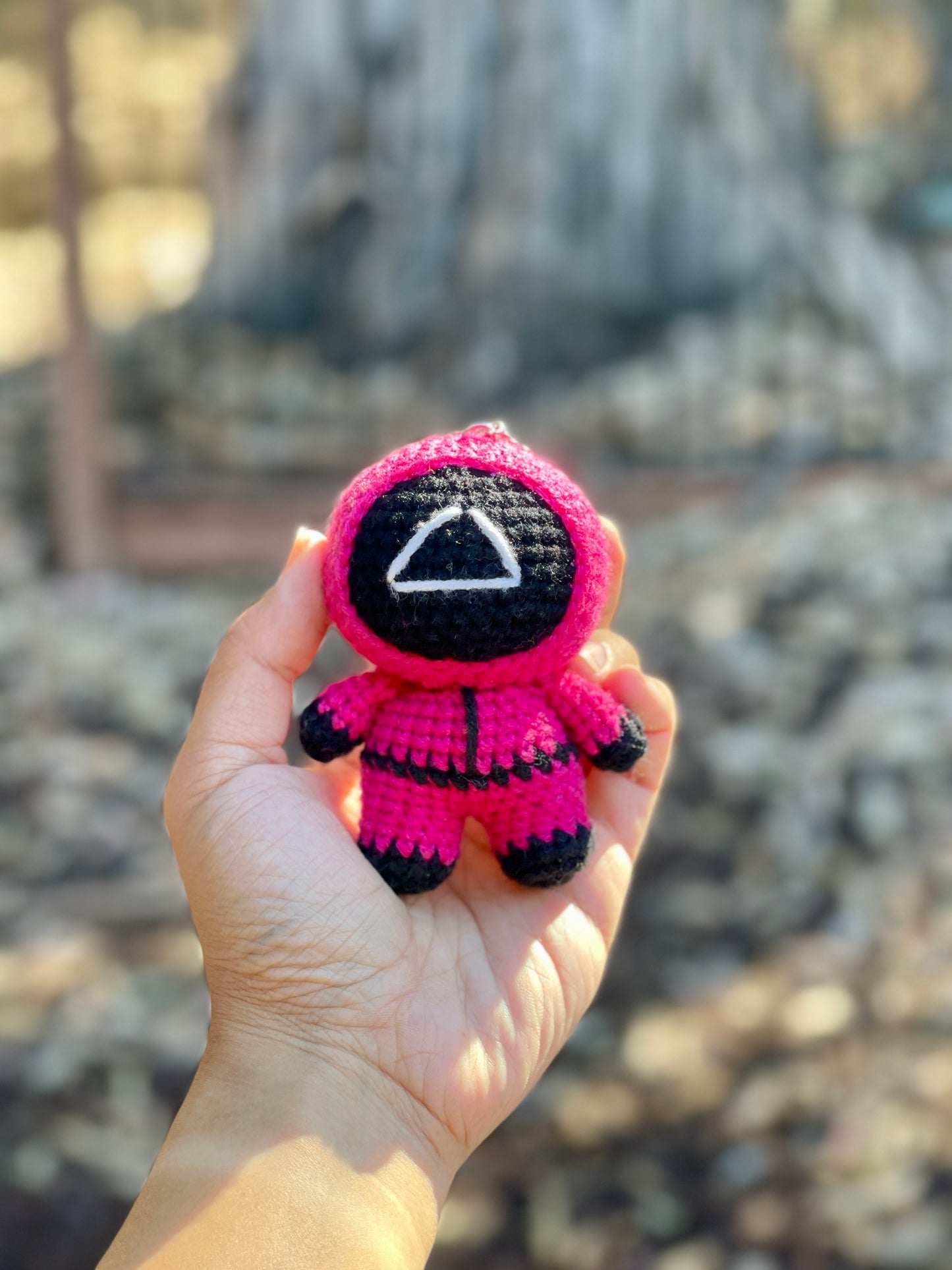 Squid Game Worker Crochet Keychain