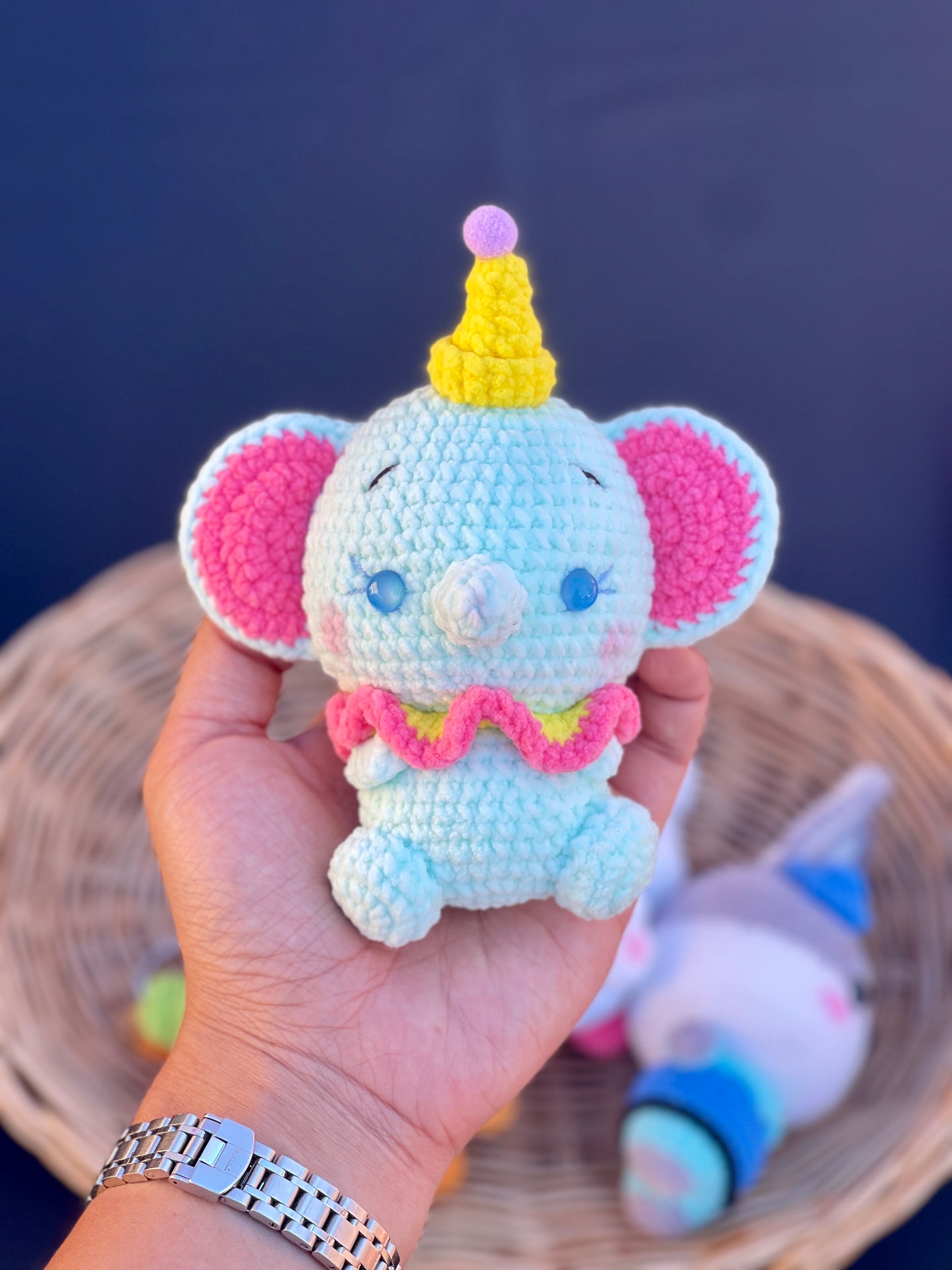 Dumbo in Wonderland Crochet Keychain