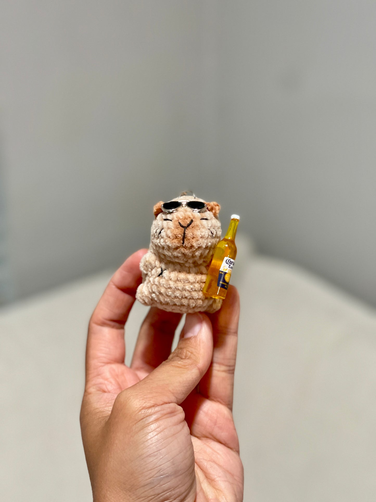 Cool Capybara Crochet Keychain