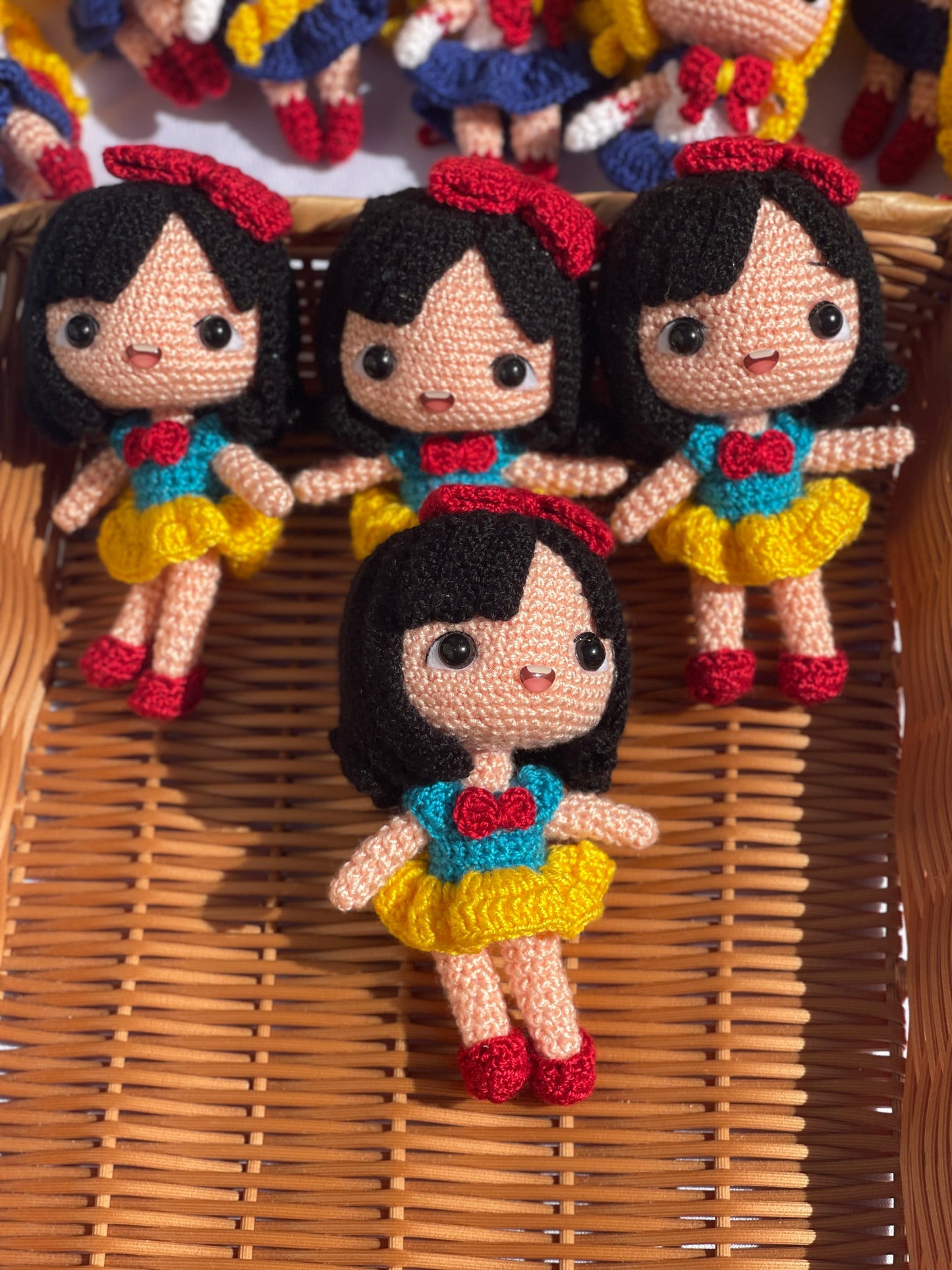 Princess Snow White Crochet Doll Keychain