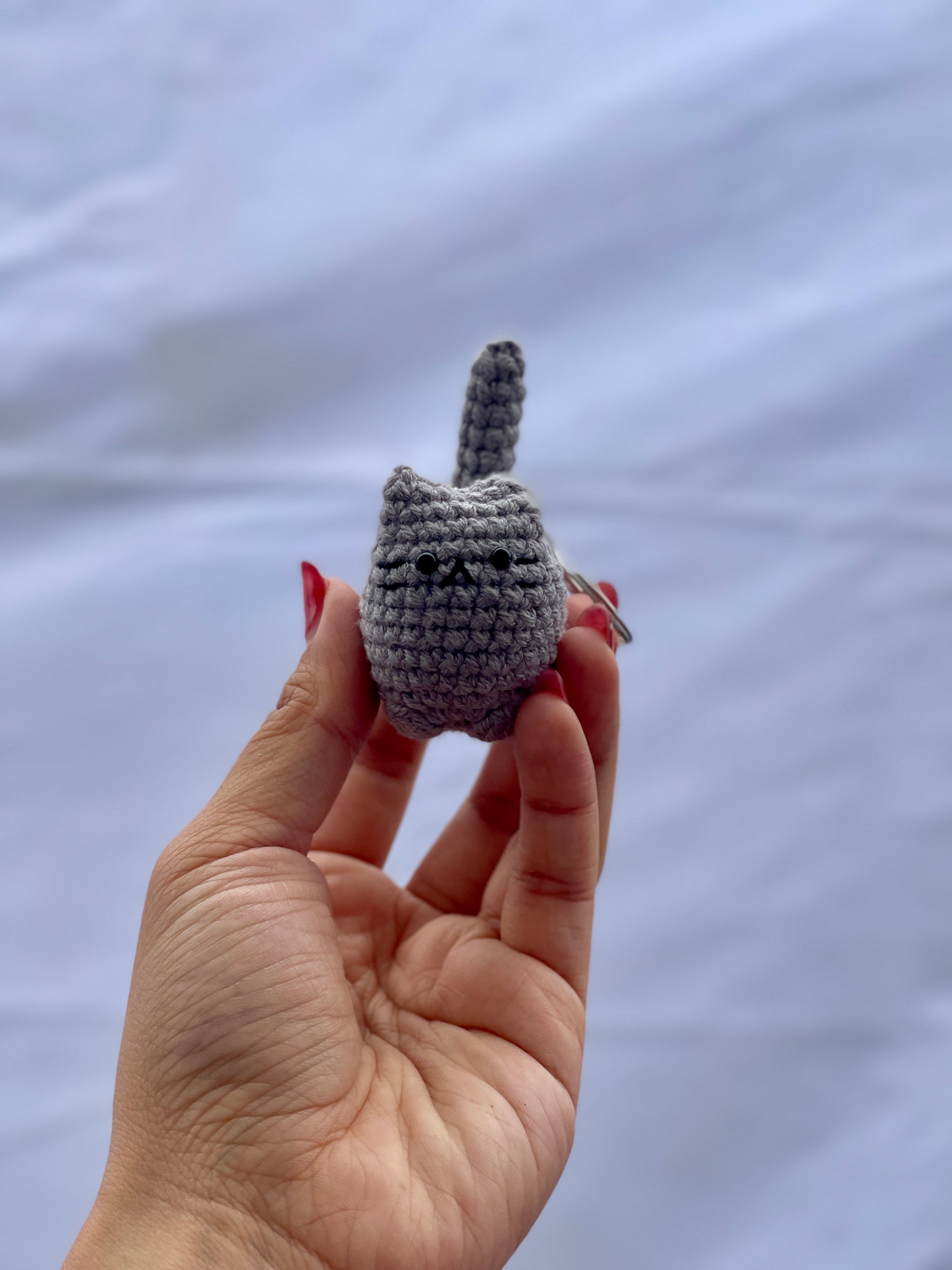 Walking Cat with Cute Butt Crochet Keychain