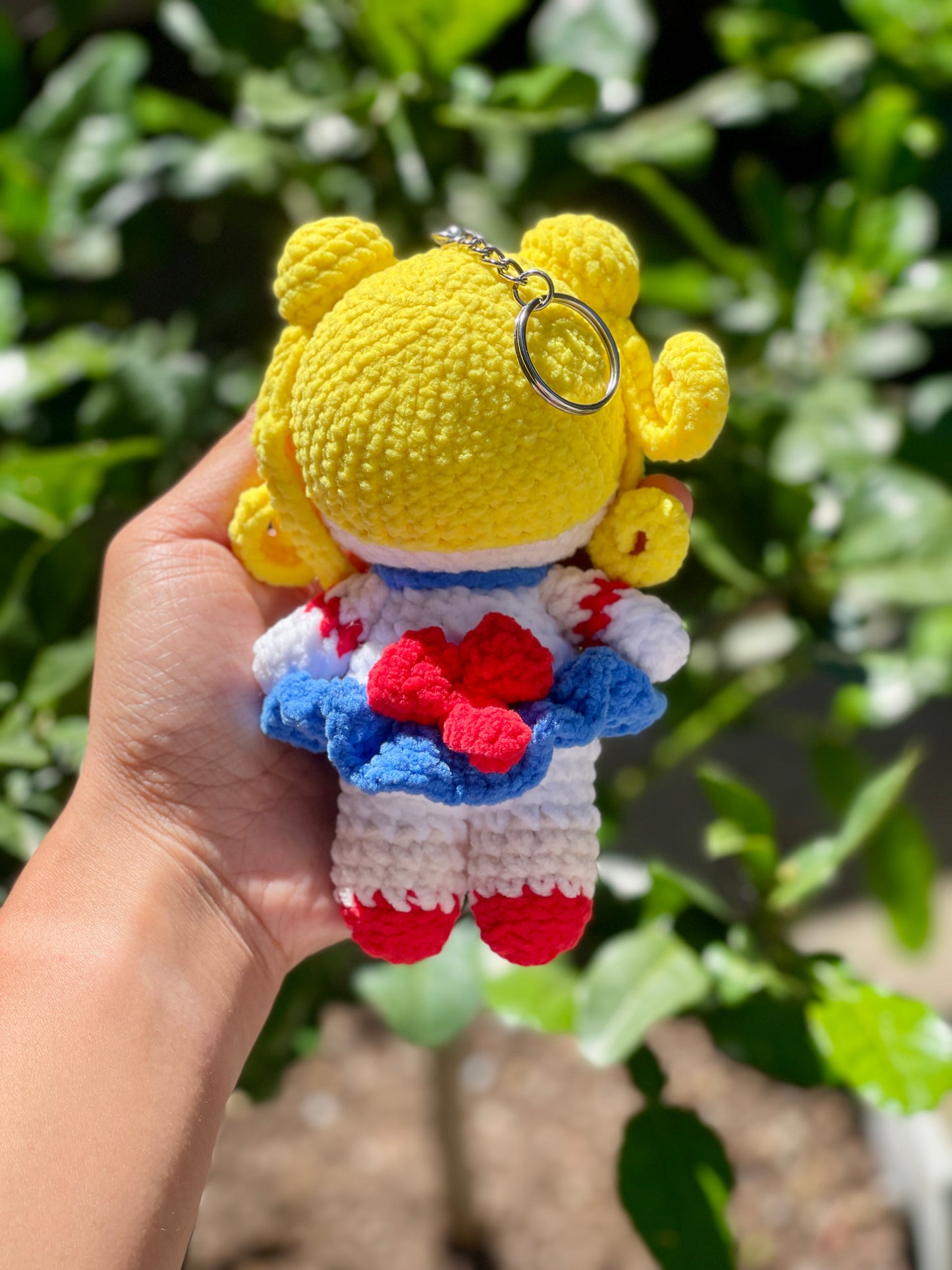 Sailor Moon Soft Udon Yarn Crochet Keychain