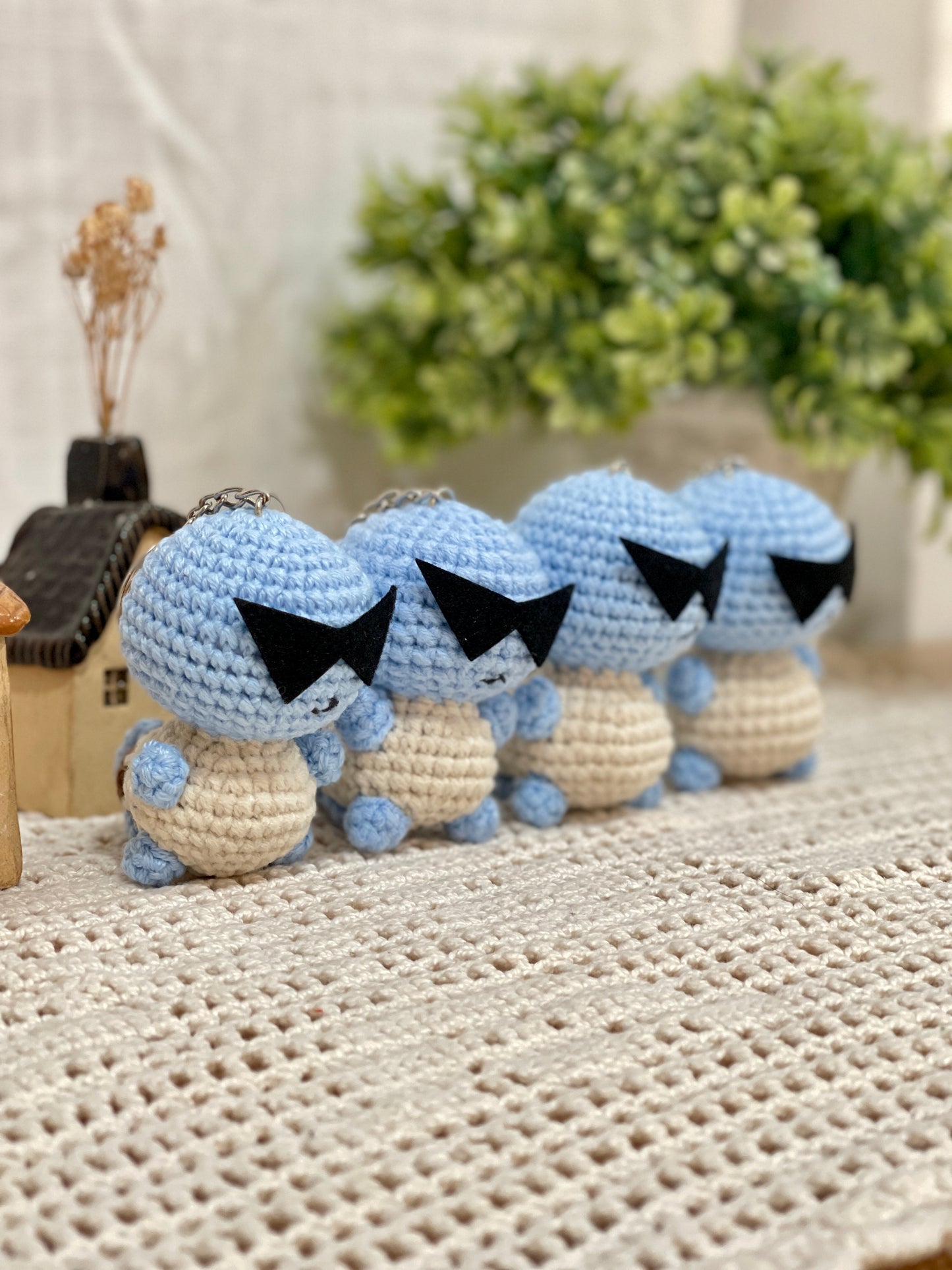 Squirtle with Sunglasses Crochet Keychain