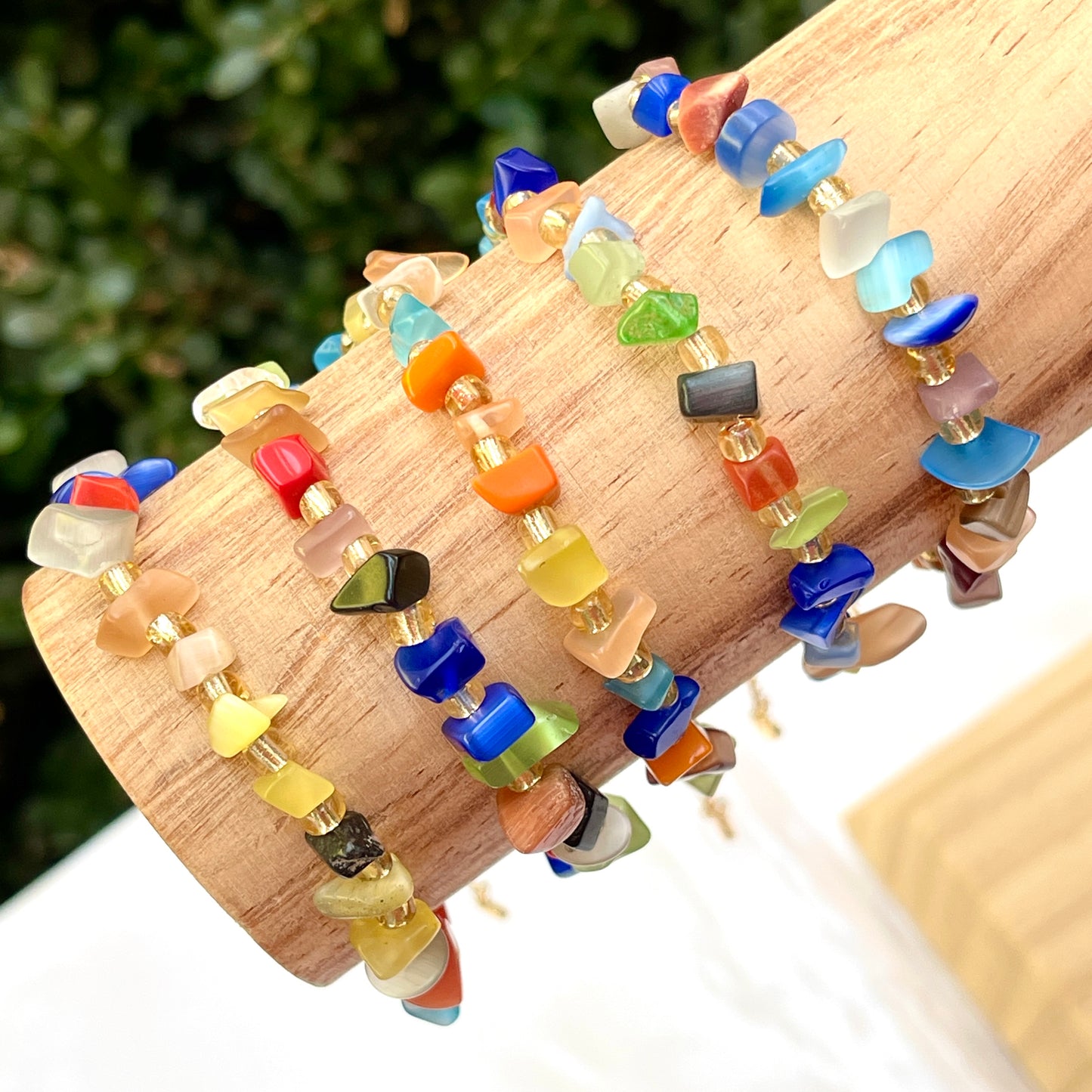 Colorful Chip Stone Bracelet