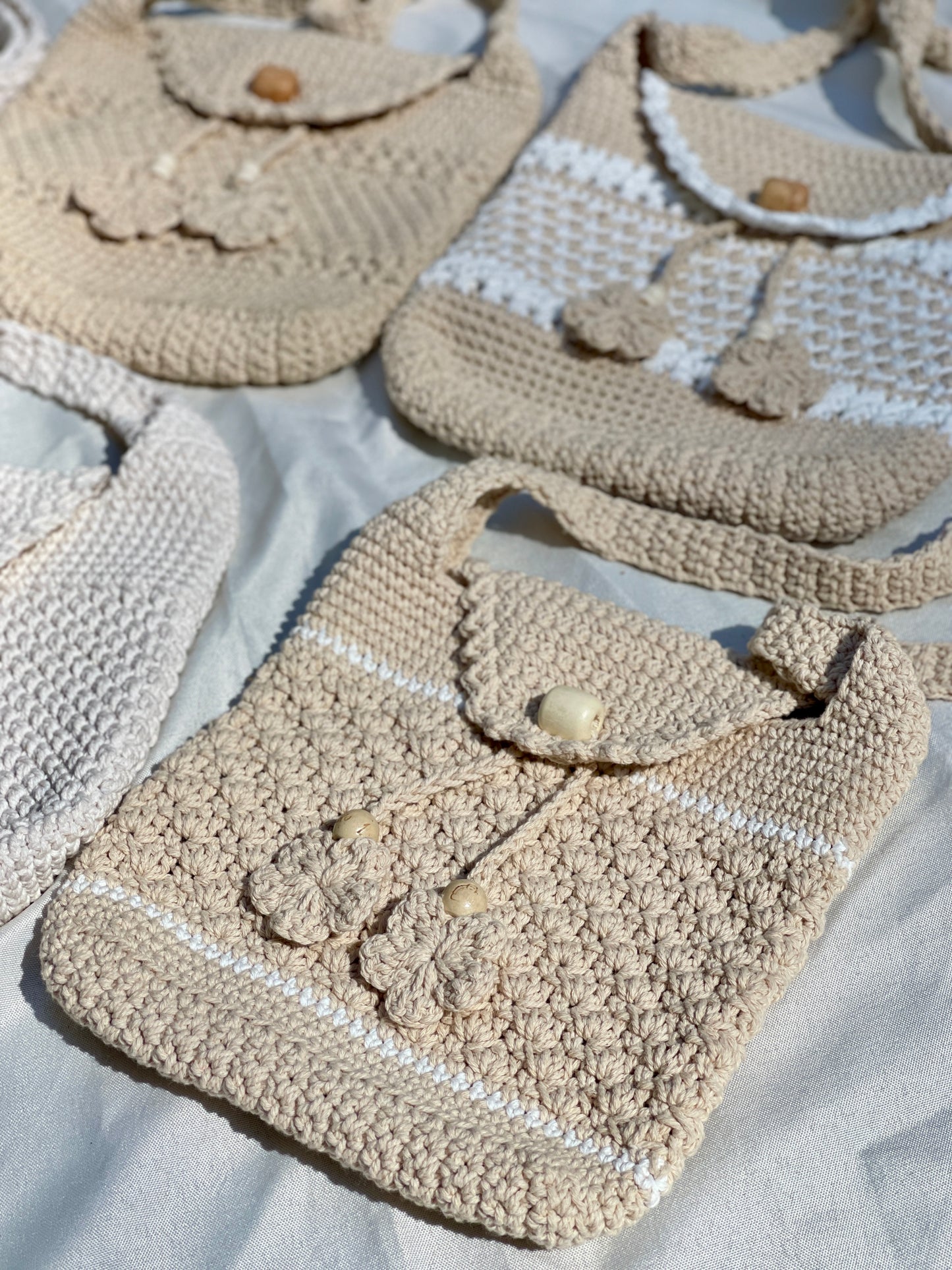 Earth Tone Crochet Crossbody Bag