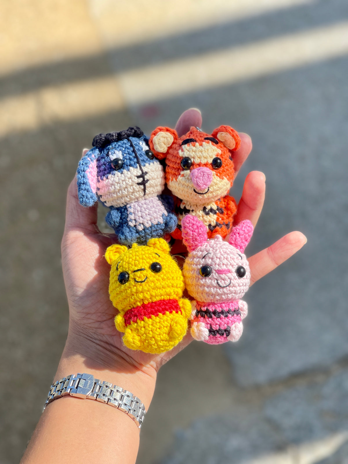 Pooh Gang Crochet Keychain