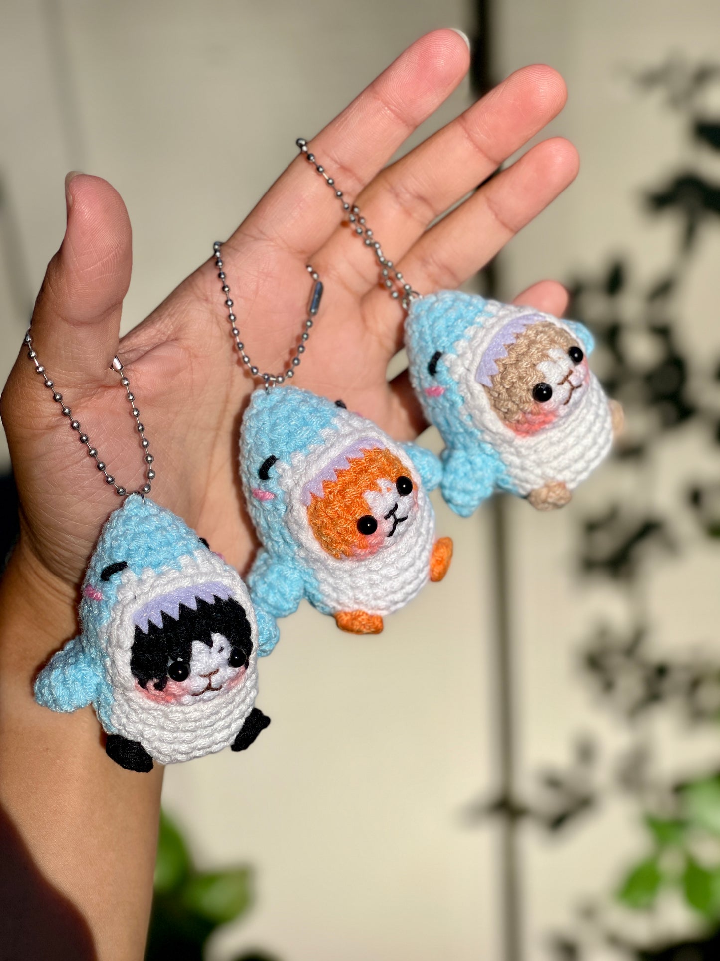 Cat Shark Crochet Keychain