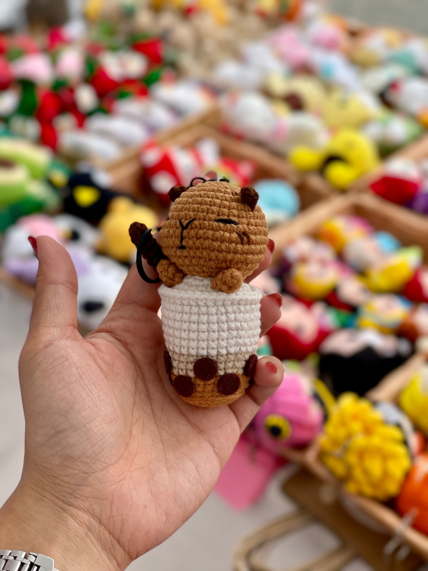 Capyboba Crochet Keychain