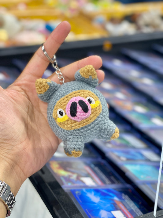 Lechonk Pokemon Crochet Keychain