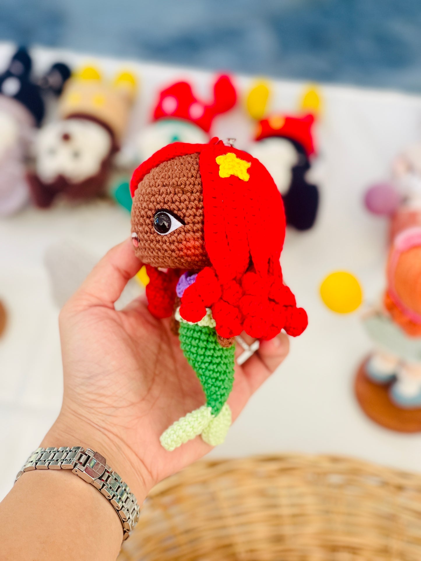 Big Mermaid Crochet Keychain