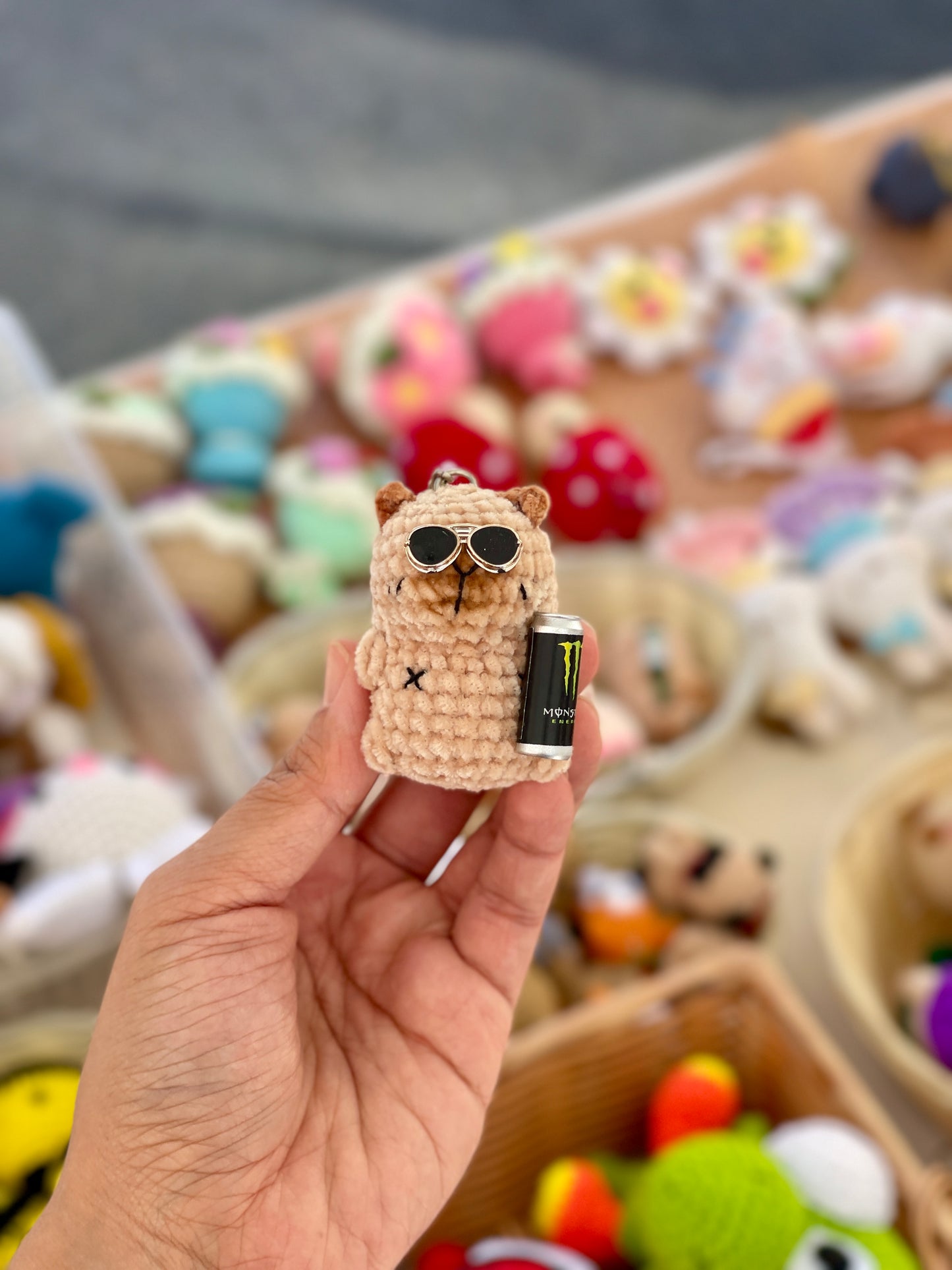 Cool Capybara Crochet Keychain