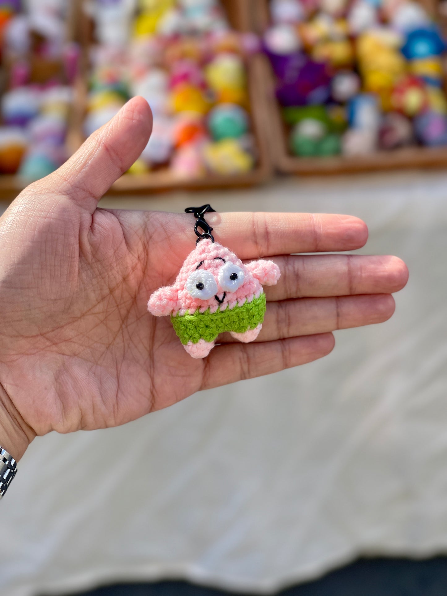 SpongeBob & Patrick Star Crochet Keychain