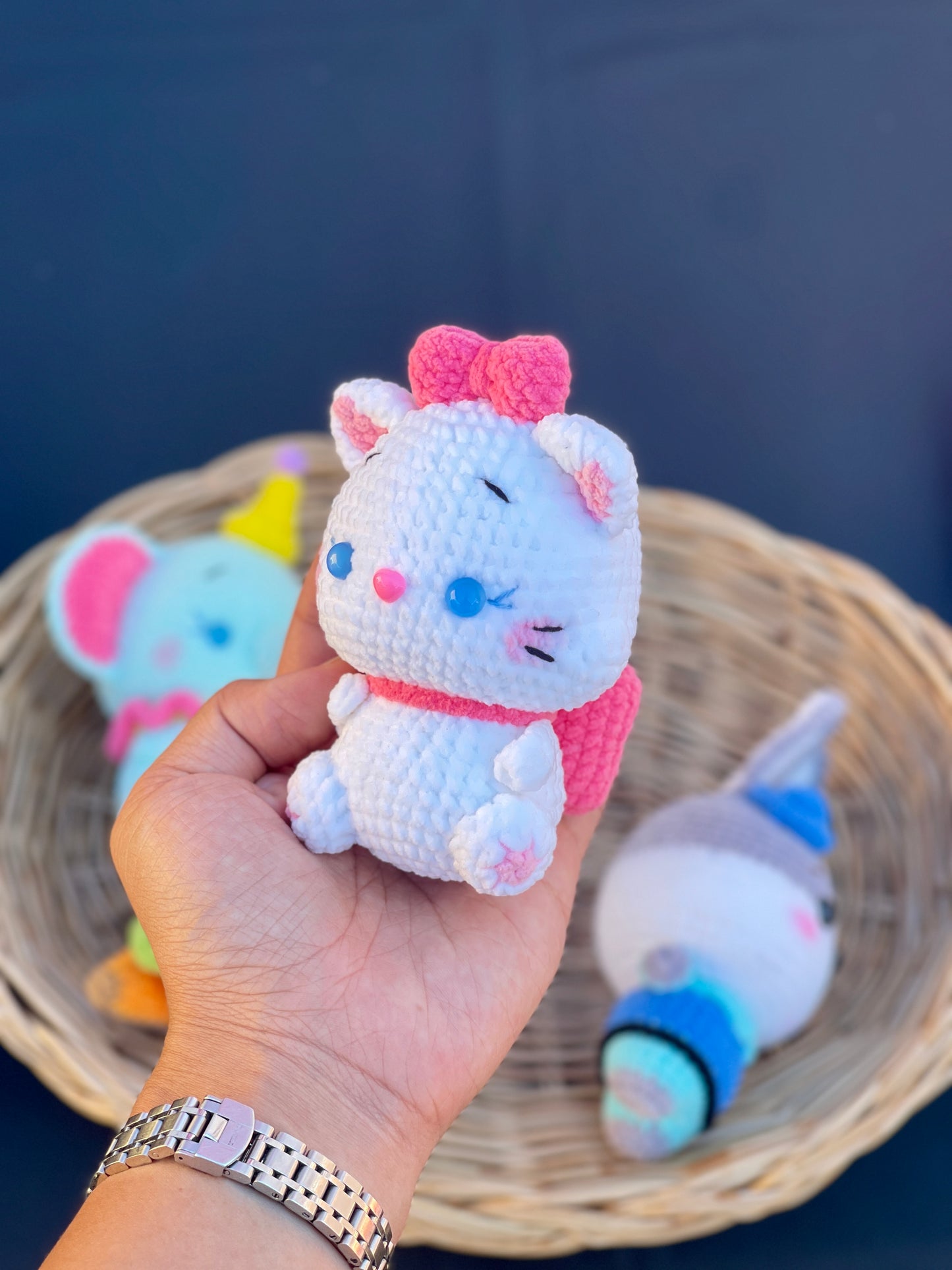 Marie Cat Crochet Keychain