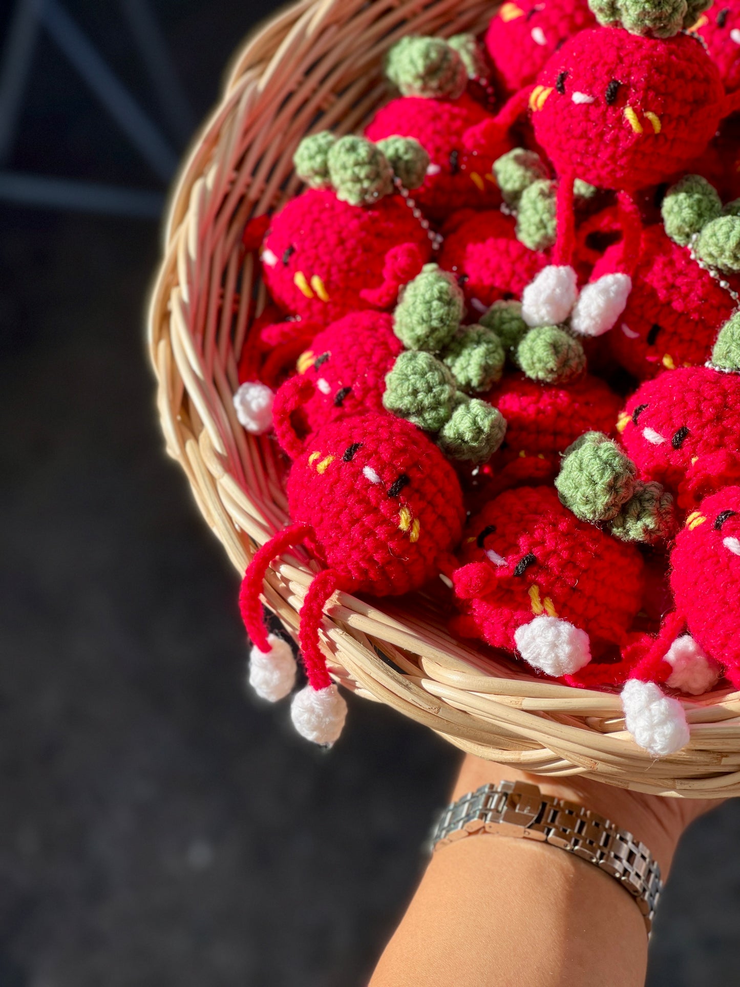 Friendly Tomato Crochet Keychain