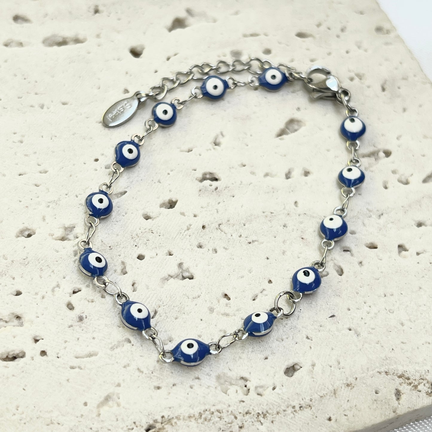 Evil Eye 4 mm Silver Chain Bracelet