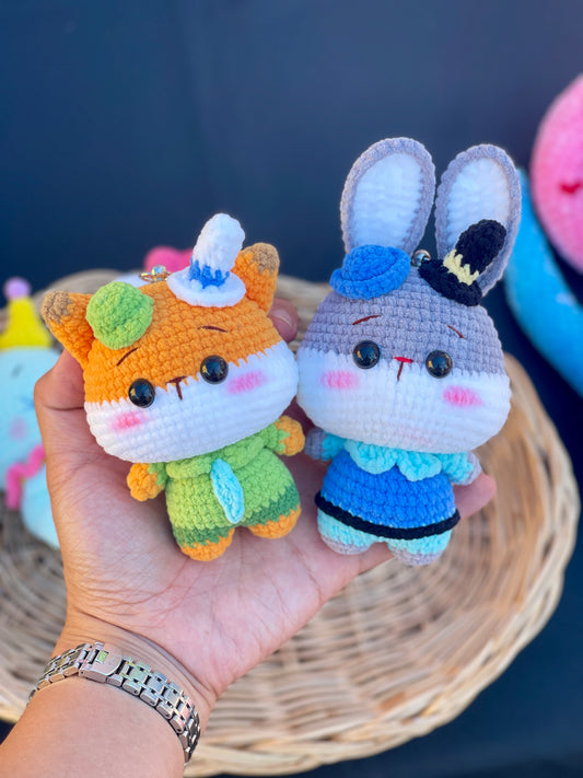Animal on Duty crochet Keychain