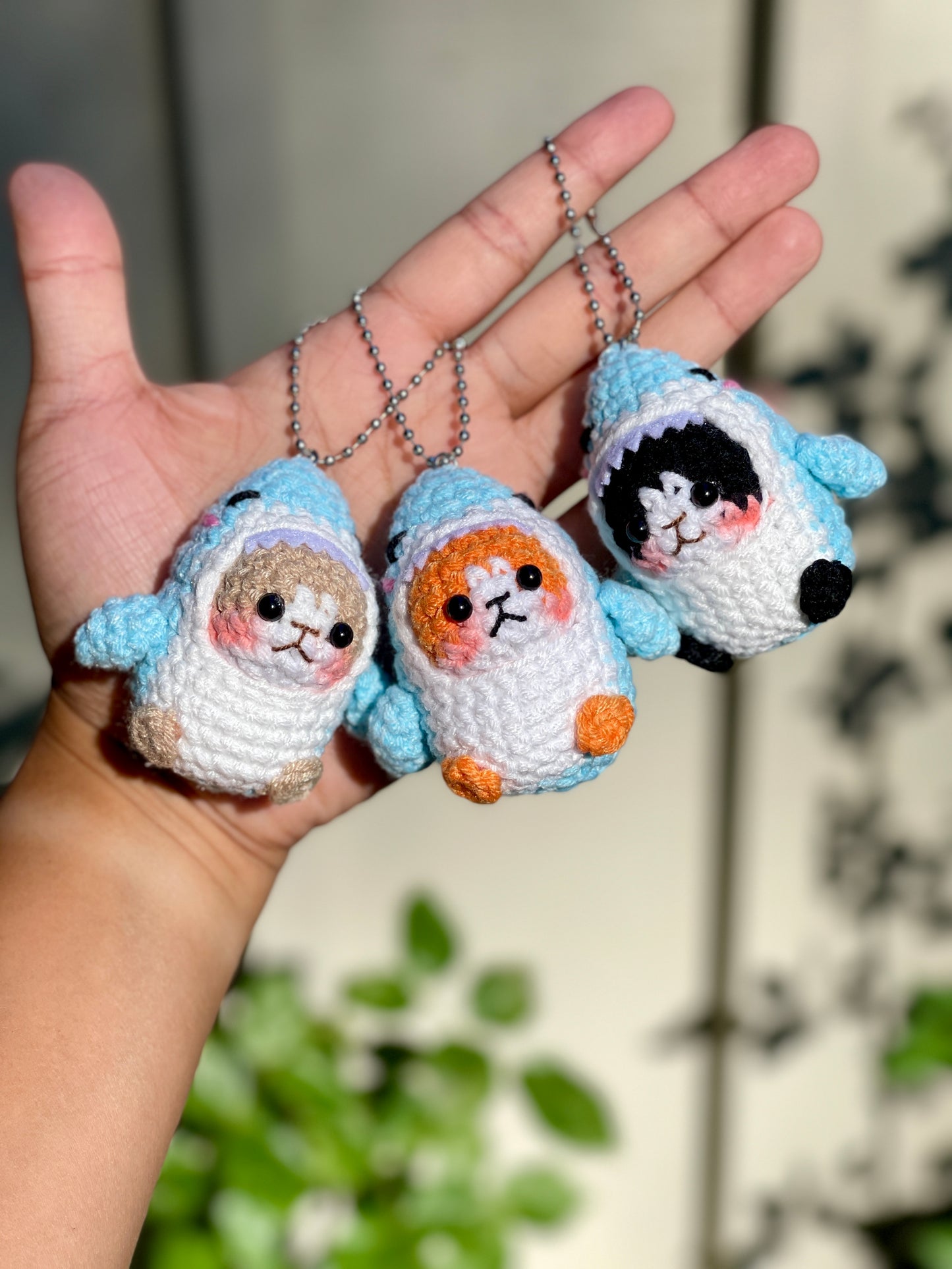 Cat Shark Crochet Keychain
