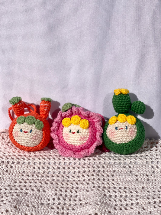 Cute face Character Crochet Keychain