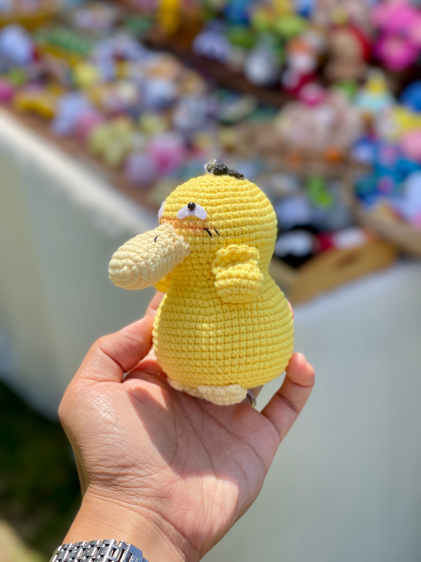 Shy-Duck Crochet Keychain