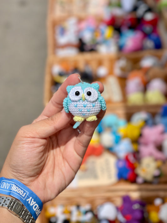 Baby Owl Crochet Keychain