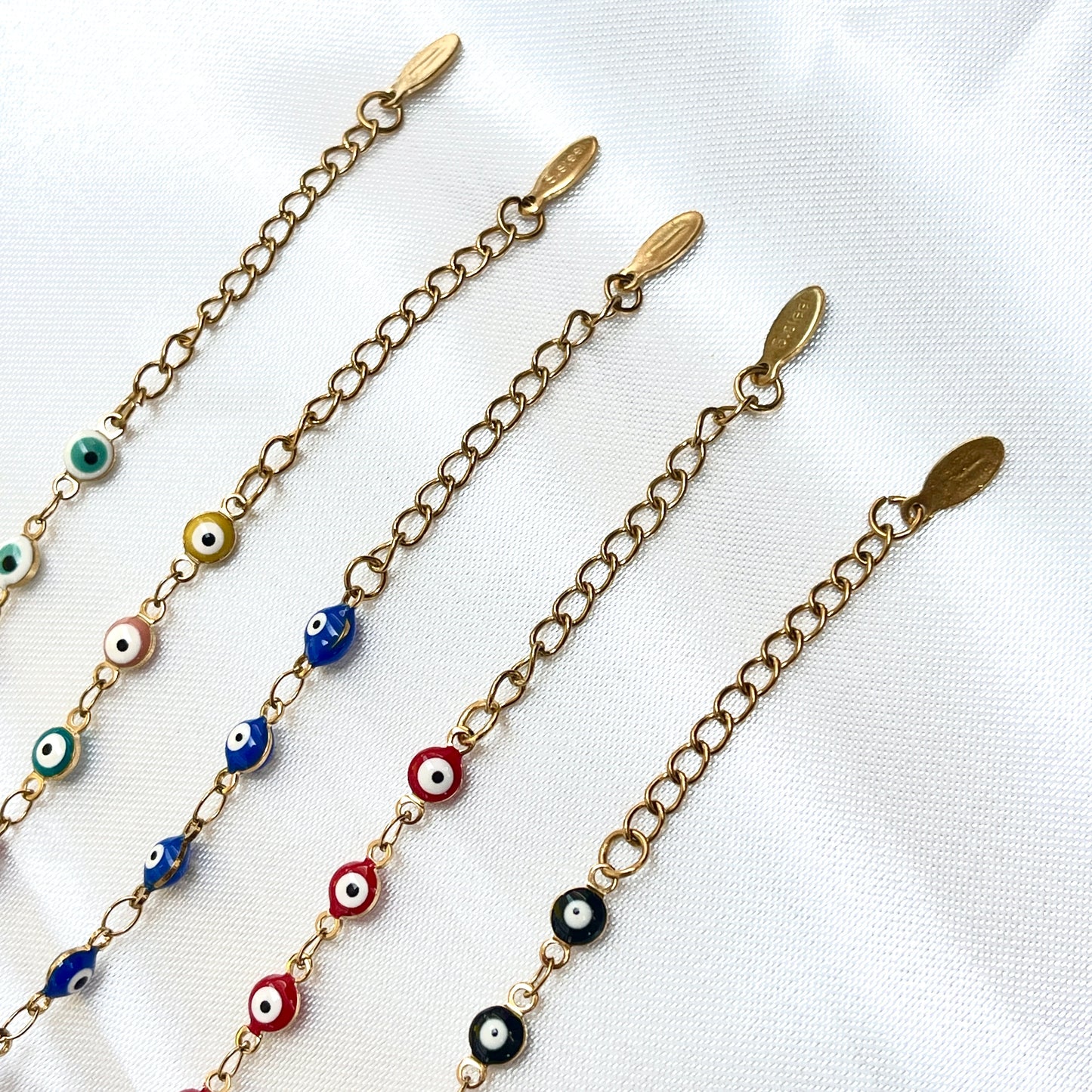 Evil Eye 4 mm Gold Chain Bracelet