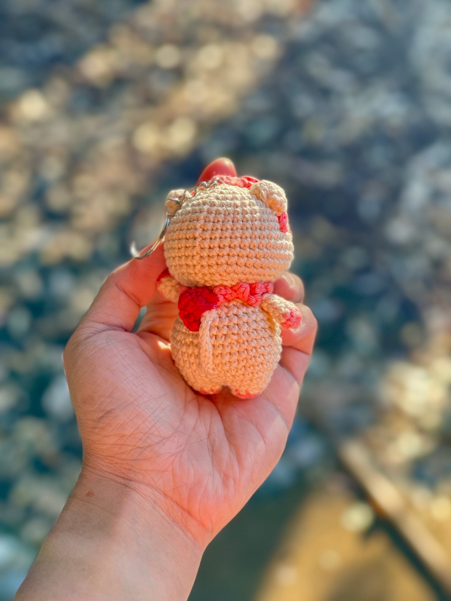Pig with favorite Tea crochet Keychain