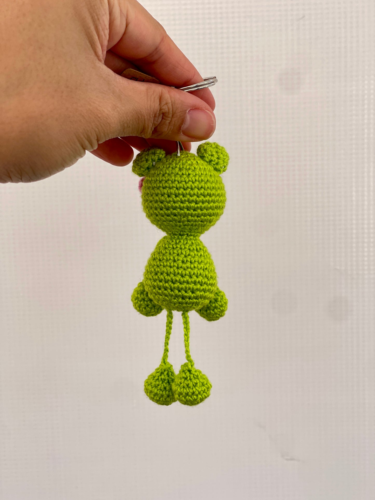 Dancing Frog Crochet Keychain