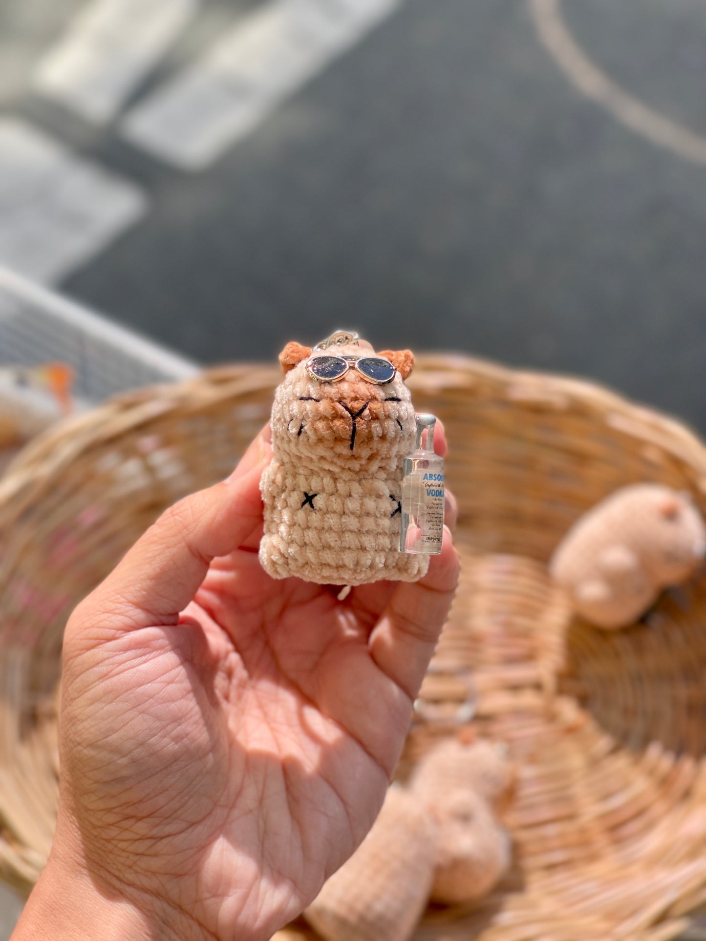 Cool Capybara Crochet Keychain