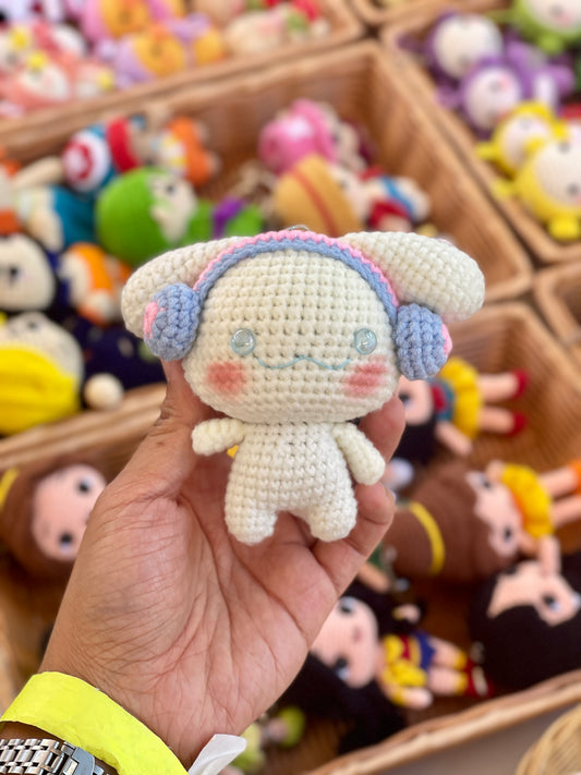 Happy Cinnamoroll Crochet Doll Keychain