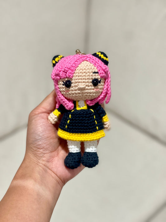 Anya Anime Girl Crochet Keychain
