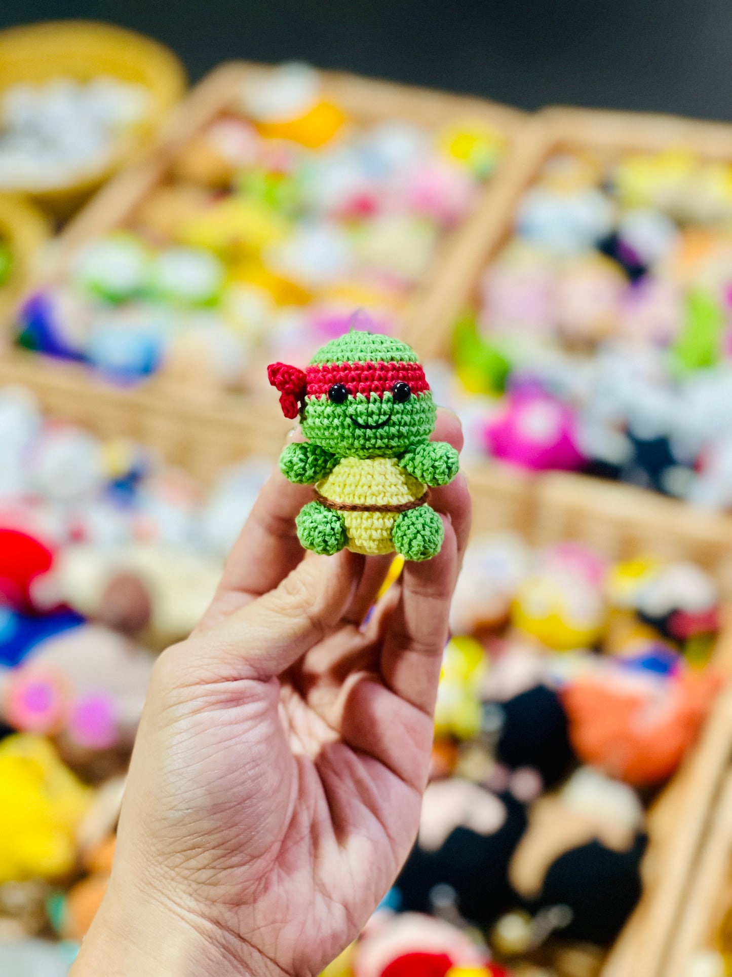 Small Ninja Turtle Crochet Keychain